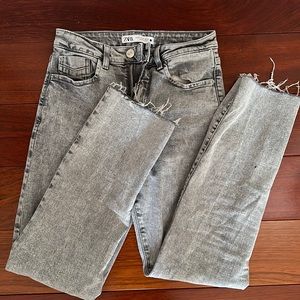 Zara Gray High rise Straight Leg Jeans